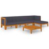 vidaXL Garden Lounge Set Dark Grey Solid Acacia Wood, 100% Polyester
