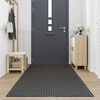vidaXL Doormat Stripe black and grey Polypropylene and PVC Large