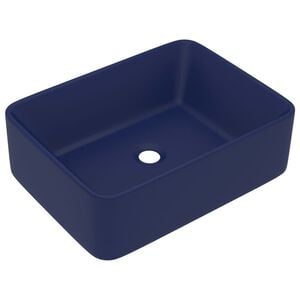 vidaXL Luxury Wash Basin Matt Dark Blue 16.1x11.8x4.7" Ceramic