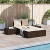 vidaXL Double Sun Lounger Brown, Cream White