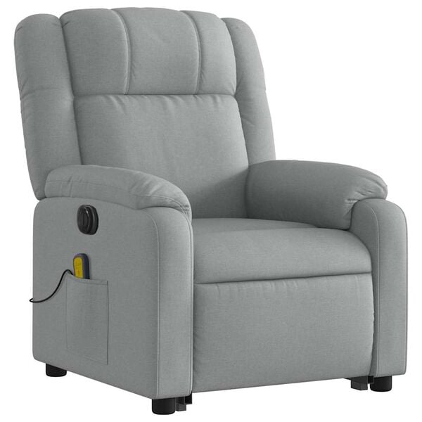vidaXL Electric Stand Up Massage Recliner Chair Light Grey