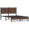 vidaXL Bed Frame Brown oak Steel, engineered wood Small Double Bed Frame