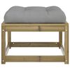 vidaXL Garden Footstool Grey, Natural Wood