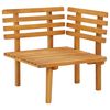 vidaXL Garden Corner Sofa Natural, dark gray, white Solid acacia wood
