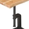 vidaXL Side Table Natural, Black Solid Acacia Wood, Powder-Coated Cast Iron