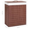 vidaXL Bamboo Laundry Basket with 2 Sections Brown 26.4 gal