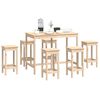 vidaXL Bar Set Natural Pine Solid Pine Wood Large Seats Many Bar Set