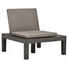 vidaXL Garden Lounge Chair Set of 4 Anthracite, Brown Plastic, Fabric