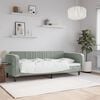 vidaXL Day Bed Light Grey Velvet, Metal, Plywood, Solid Wood Twin