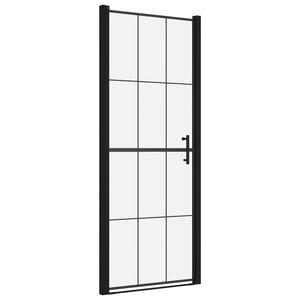 vidaXL Shower Door Tempered Glass 31.9"x76.8" Black