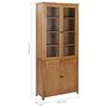 vidaXL Bookcase Natural Oak Solid Oak Wood Large Bookcase Rectangular