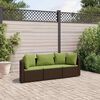 vidaXL Patio Sofa Set Set of 3 Brown