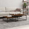 vidaXL Nesting Coffee Table Brown Oak Engineered Wood, Iron Small