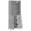 vidaXL Highboard Concrete Gray Engineered Wood, Iron Tall Highboard