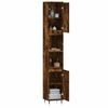 vidaXL Bathroom Cabinet Smoked Oak Engineered Wood, Iron Tall