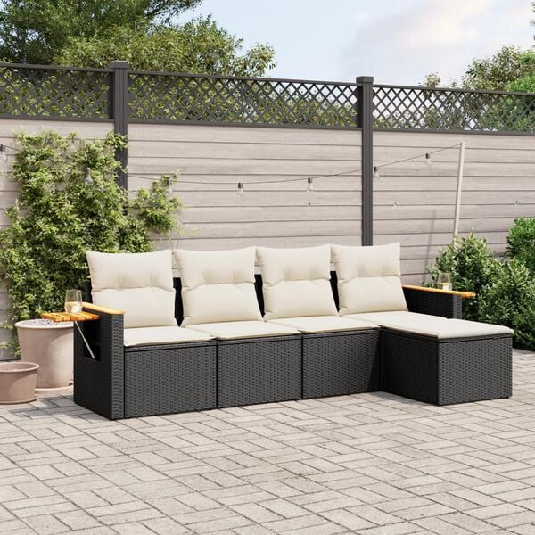 vidaXL Garden Sofa Set Black