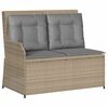 vidaXL Patio Lounge Set Beige and brown with light grey cushions PE rattan