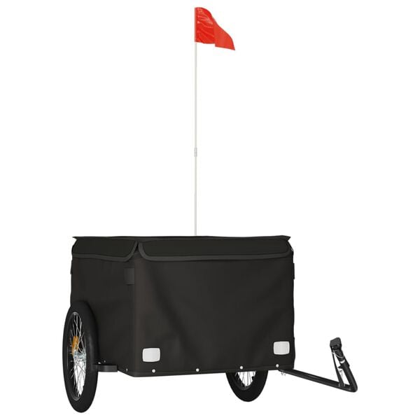 vidaXL Bike Trailer Black 99.2 lb Iron