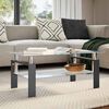 vidaXL Coffee Table Black and Transparent Tempered Glass, Melamine