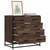 vidaXL Drawer Cabinet Brown Oak Engineered Wood, Metal Standard