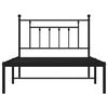 vidaXL Bed Frame Black Steel Twin Bed Frame Rectangular Industrial
