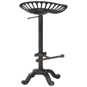 vidaXL Bar Stool Black Cast Iron Counter Height Adjustable Retro
