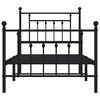 vidaXL Bed Frame Black Powder-Coated Steel Twin Bed Frame Rectangular