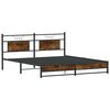 vidaXL Bed Frame Smoked Oak Steel, Engineered Wood Super King Bed Frame