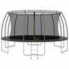 vidaXL Trampoline Set Black and Grey Galvanized Steel, PVC, PP, PE Large