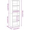 vidaXL Bookcase Artisan oak Engineered wood 23.6x11.8x74.4 in Bookcase