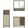 vidaXL Bathroom Furniture Set Sonoma Oak Engineered wood, metal, glass