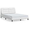 vidaXL Bed Frame White Faux leather, Metal, Solid pine wood, Plywood