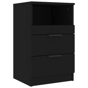vidaXL Bedside Cabinet Black Engineered wood Medium Bedside Cabinet