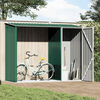 vidaXL Garden Shed Green Galvanized Steel Large Garden Shed