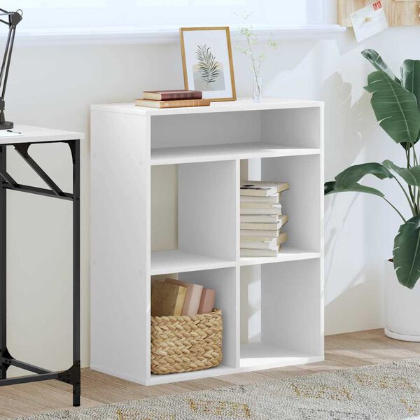 vidaXL Book Cabinet White Engineered Wood 26 x 12 x 31.5 in Book Cabinet