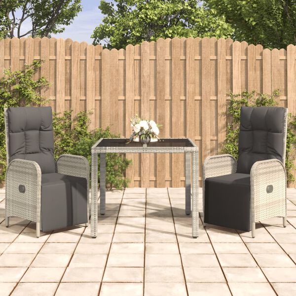vidaXL Garden Dining Set Grey