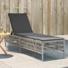 vidaXL Sun Lounger Light Grey PE Rattan, Powder-Coated Steel Extra Long