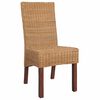 vidaXL Dining Chair Set of 4 Brown Solid mango wood and real rattan