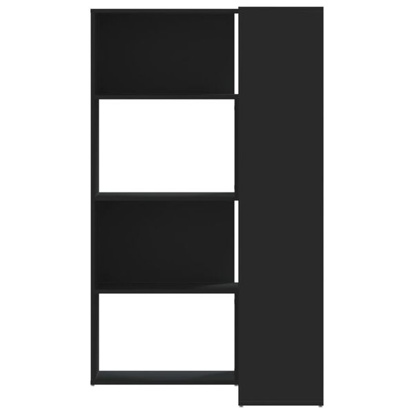 vidaXL Corner Bookcase Black Engineered Wood Tall Modular