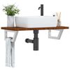 vidaXL Basin Shelf Wall Mounted Steel and Solid Wood Oak