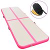 vidaXL Inflatable Gymnastics Mat with Pump 157.4"x39.3"x3.9" PVC Pink
