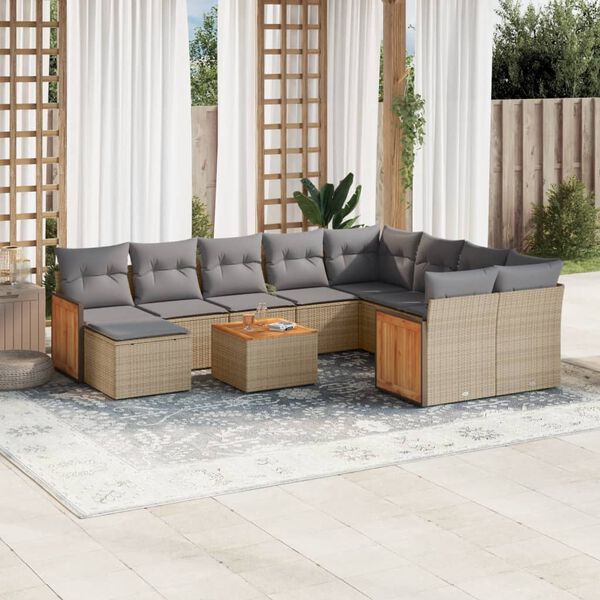 vidaXL Garden Sofa Set Beige