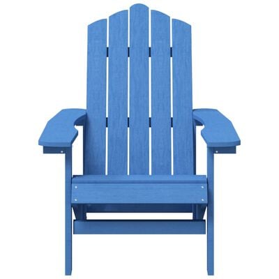 vidaXL Patio Adirondack Chair with Table HDPE Aqua Blue