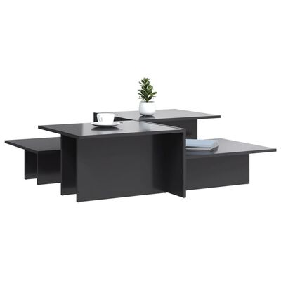 vidaXL Coffee Tables 2 pcs High Gloss Gray Engineered Wood