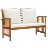 vidaXL Garden Lounge Set Cream white cushions, Natural wood