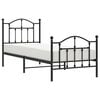 vidaXL Bed Frame Black Steel 35.4 x 74.8 in Bed Frame Rectangular