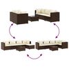 vidaXL Patio Lounge Set Brown, Cream White
