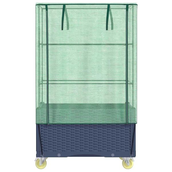 vidaXL Raised Bed Blue Grey PP (polypropylene), PE (polyethylene), Iron