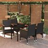 vidaXL Garden Dining Set Black