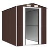 vidaXL Garden Shed Dark Brown Galvanized Steel Large Garden Shed